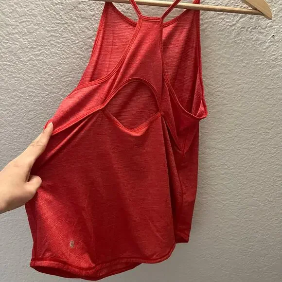 Lululemon Fast As Light Singlet Tank Women’s 6 Heathered Red Strappy Back Run - Picture 4 of 6
